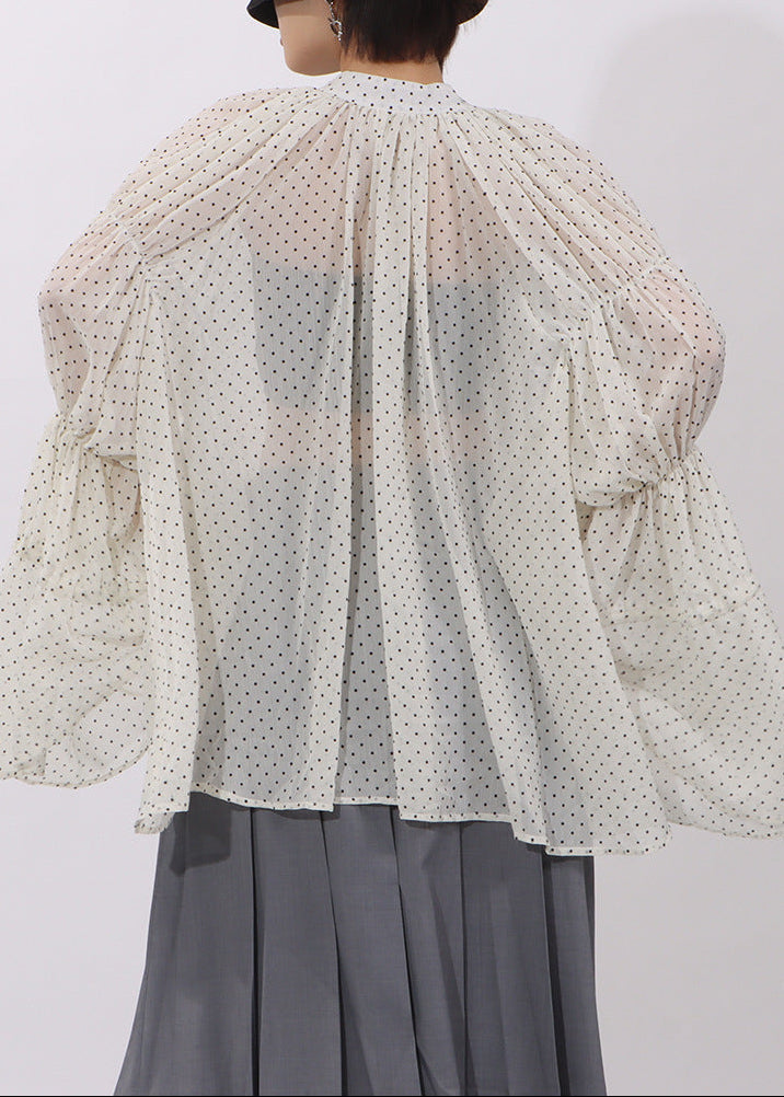 Eithne Ruffle Plunge Dot Top