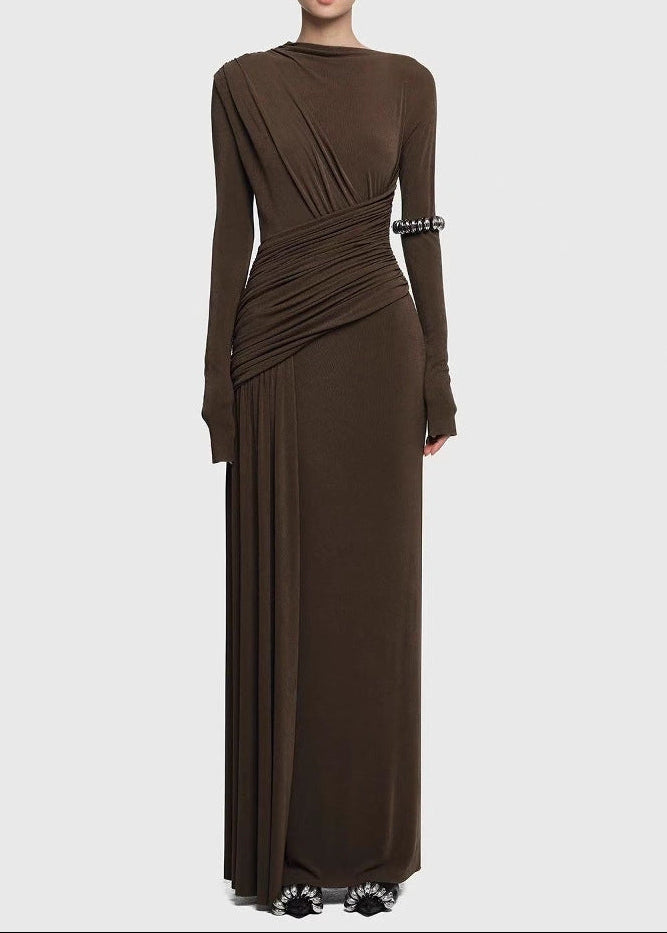Blandine Ruch Asymmetric Maxi Dress In Black