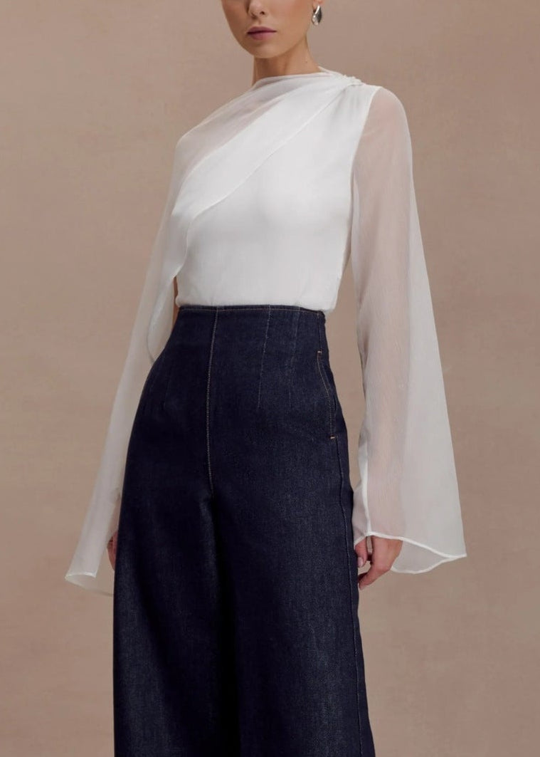 Fadzai Cape Sleeve Mesh Top