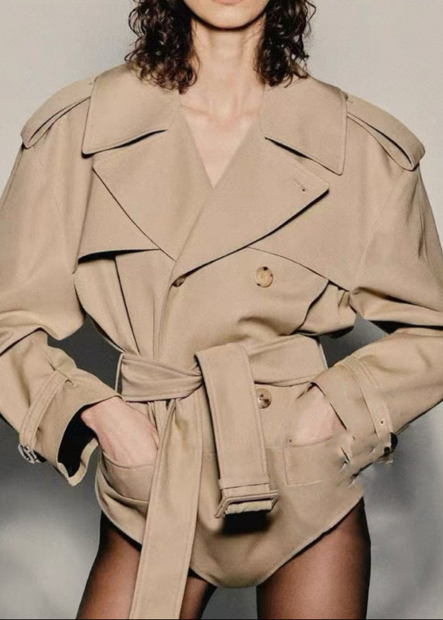 Analu Buckle Lapel Button Blazer Bodysuit