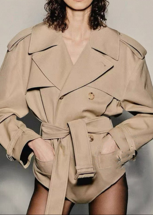 Analu Buckle Lapel Button Blazer Bodysuit