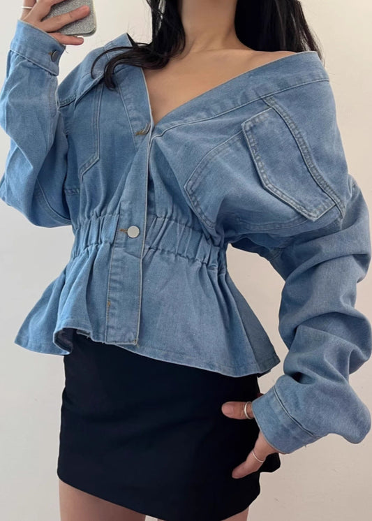 Bogna Ruch Off Shoulder Denim Top
