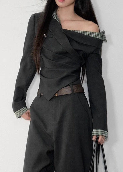 Davena One Shoulder Top In Green