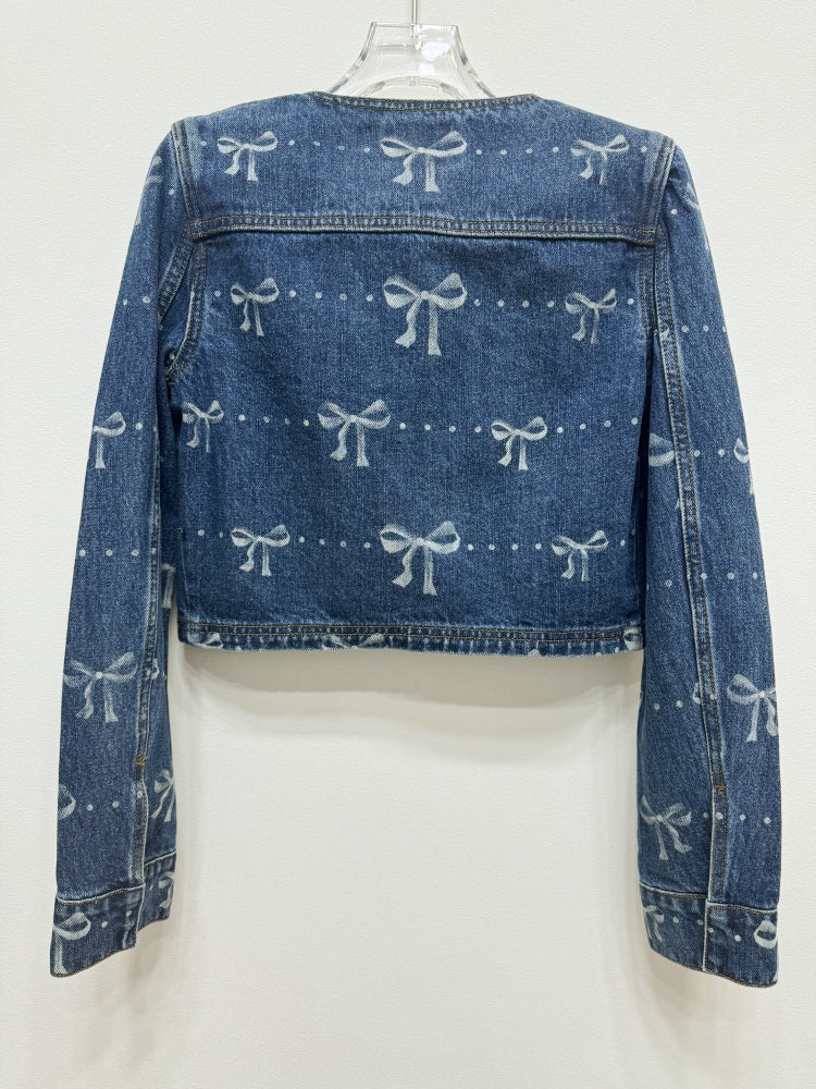 Greer Bow Pocket Denim Jacket