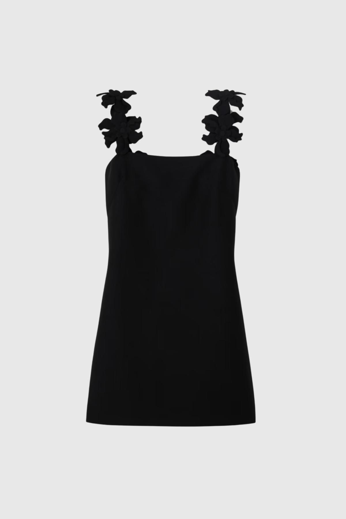 Timeo Flower Strapless Mini Dress In Black