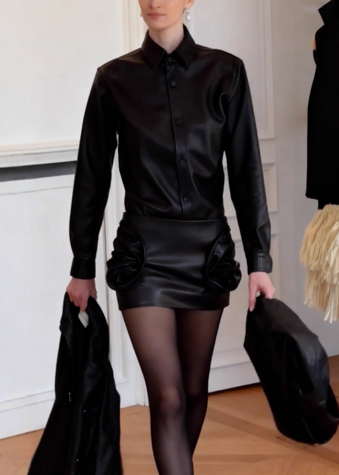 Dip Ruch Leather Skirt Set