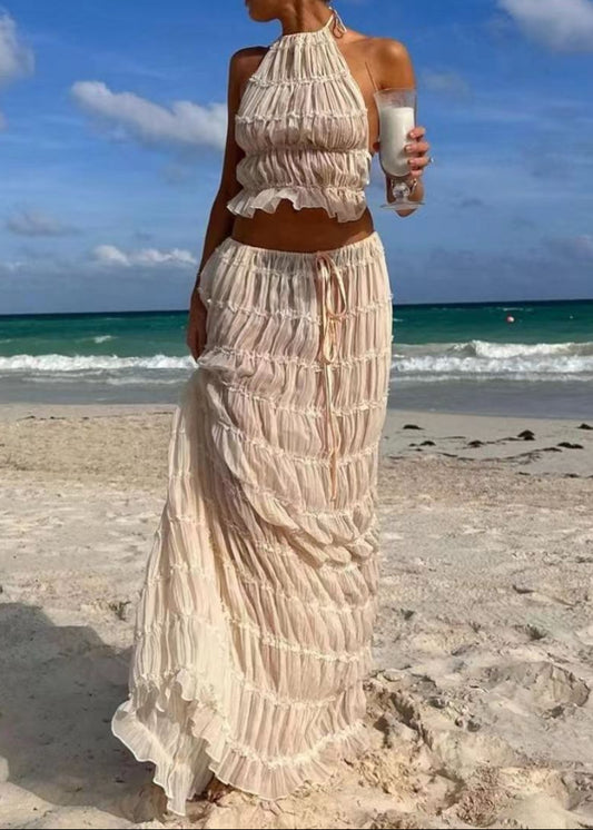 Bernd Ruch Backless Skirt Set In White