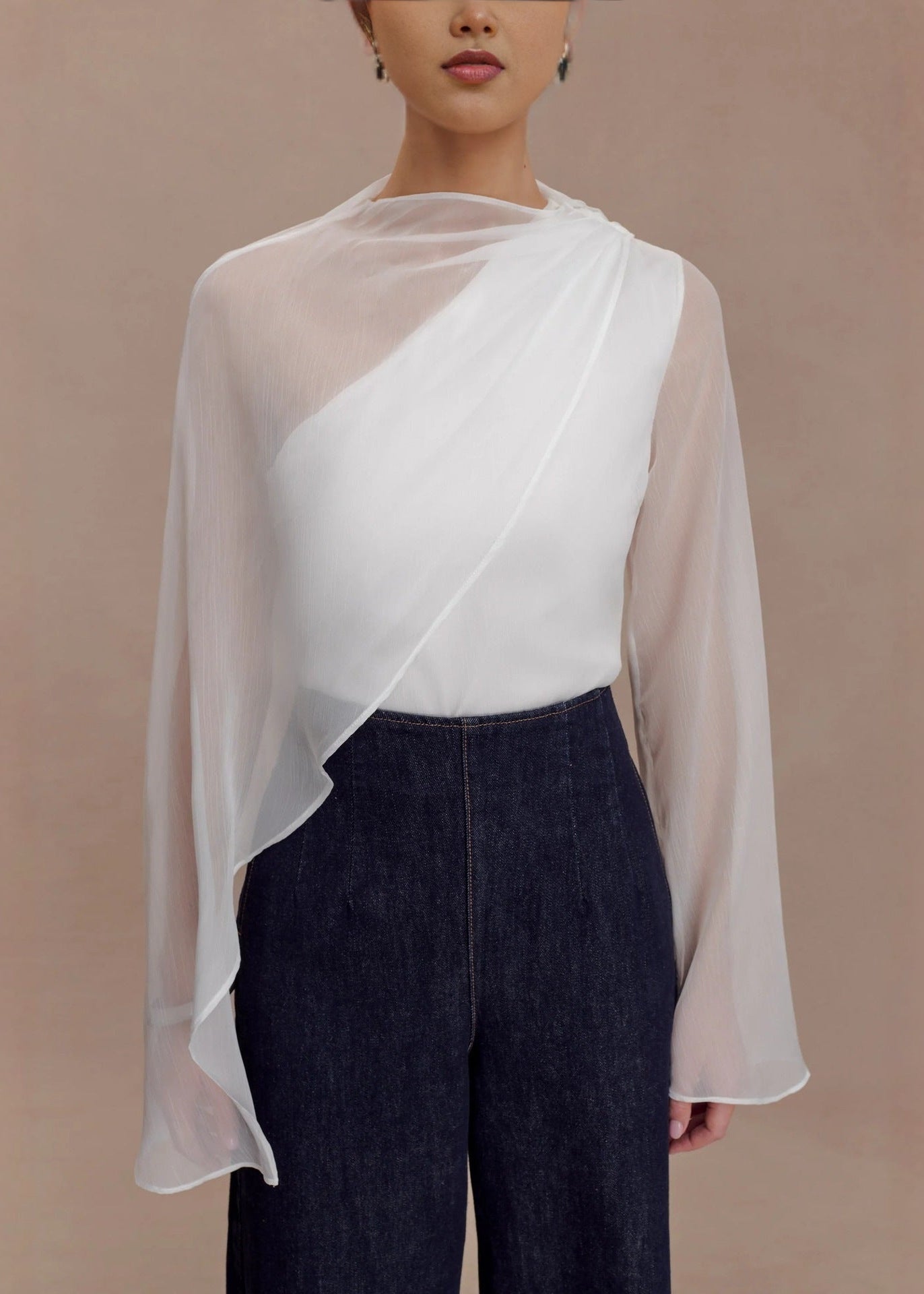 Fadzai Cape Sleeve Mesh Top