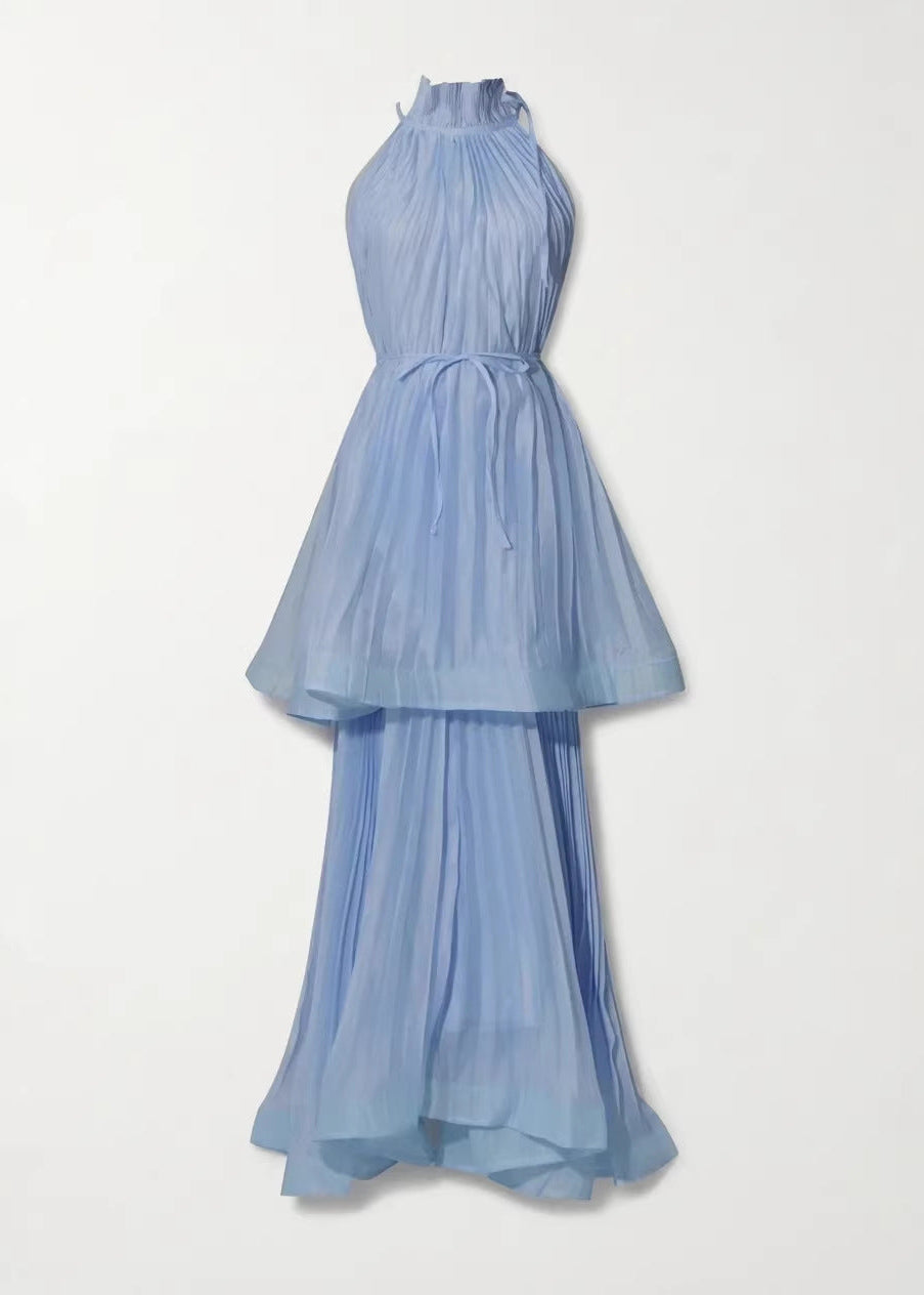 Fatimata Pleated Tiered Maxi Dress
