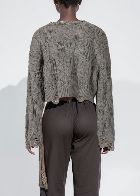 Alkasim Torn Asymmetric Knit Top