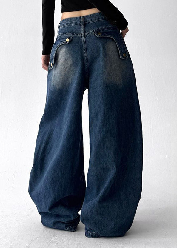 Digna Print Fringe Jeans In Blue
