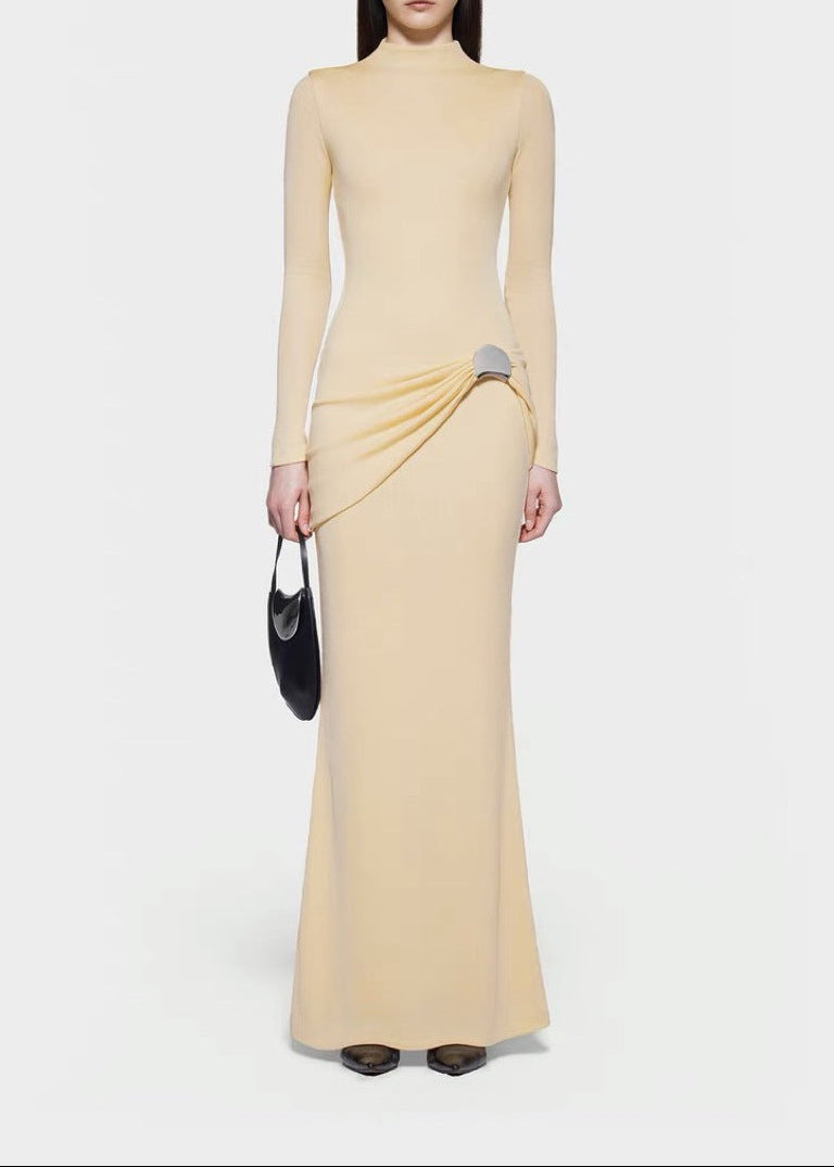 Blejan Ruch Bodycon Maxi Dress In Yellow
