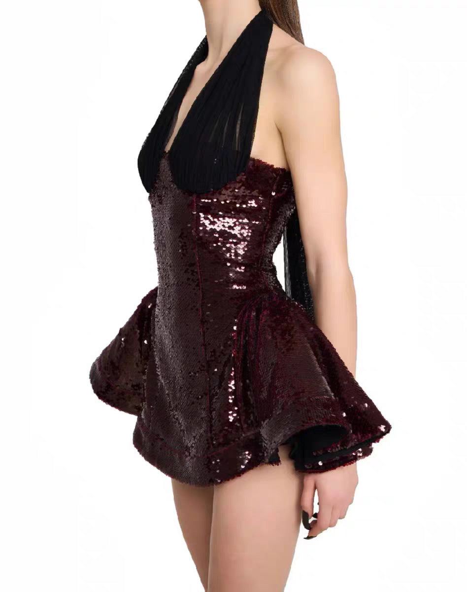 Bidane Sequin Mesh Mini Dress