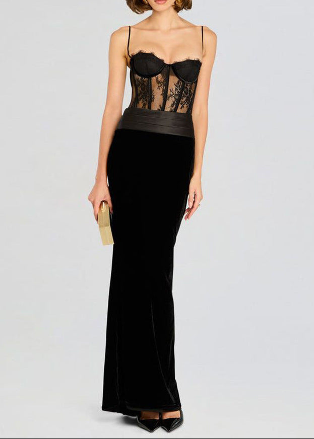 Calypso Lace Corset Maxi Dress
