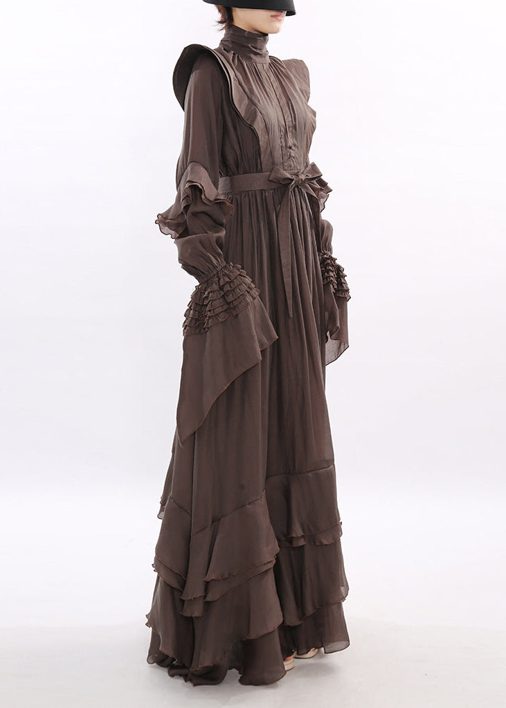 Drahuse Ruffle Cutout Maxi Dress