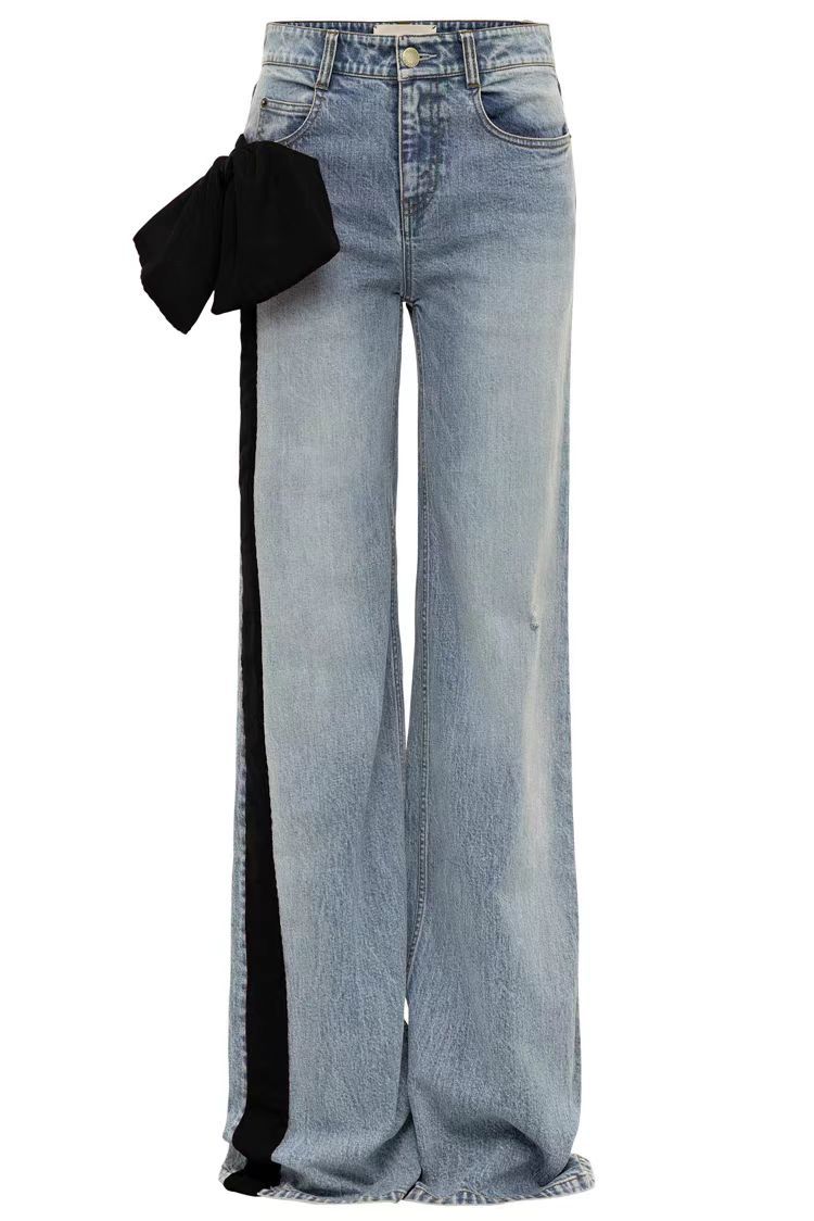 Andarta Bow Deconstruct Jeans In Black