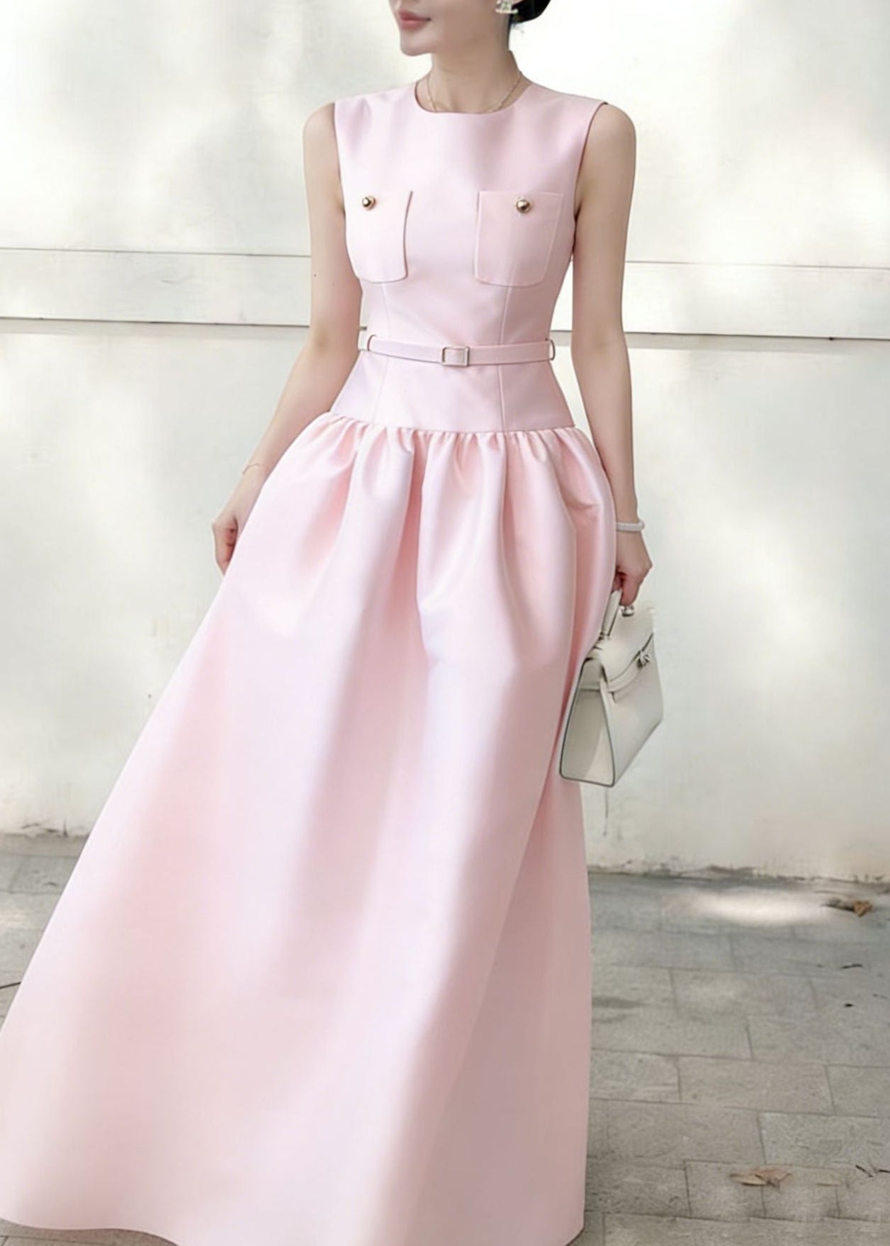 Fani Sleeveless Drop Waist Midi Dress