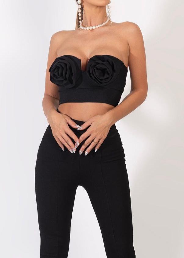 Chiyo Flower Bustier Bandage Top