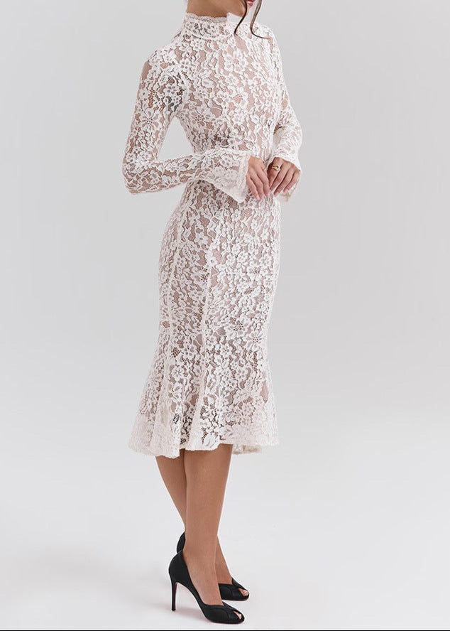 Bakr Lace Floral Bodycon Midi Dress