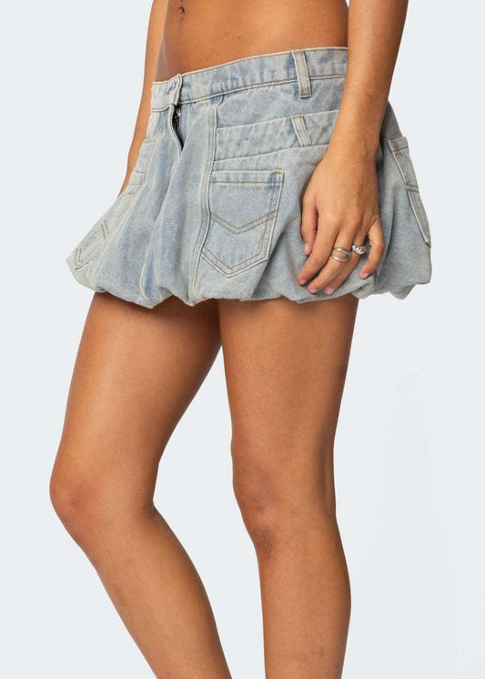 Elinor Denim Bubble Mini Skort