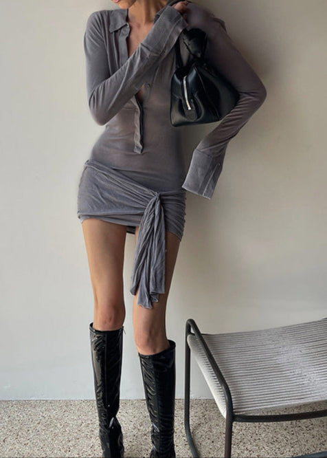 Ainslie Ruch Lace Up Bodycon Mini Dress