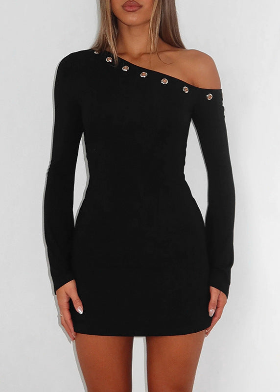 Darko One Shoulder Eyelet Mini Dress