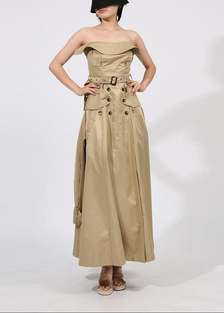 Dietlind Strapless Trench Coat Maxi Dress