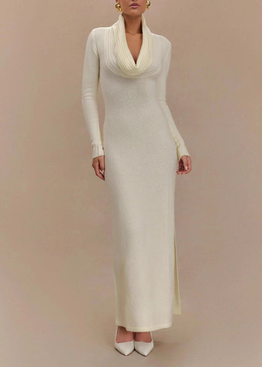 Eliseus Cowl Neck High Split Maxi Dress