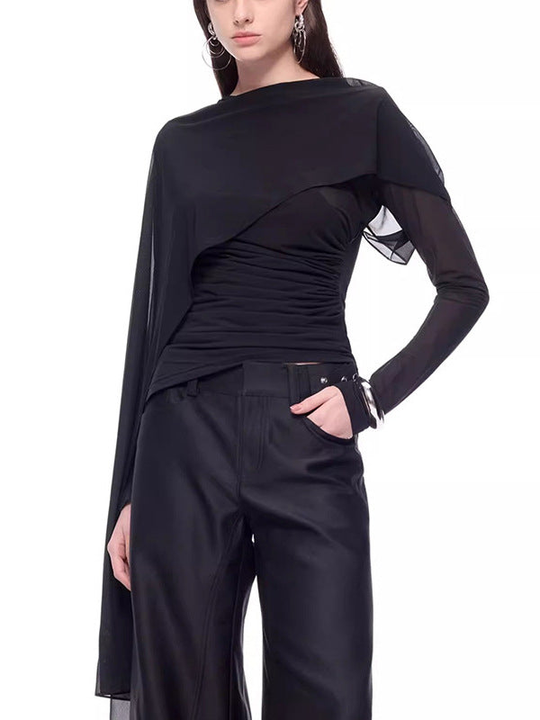 Ealdberht Ruch Shawl Mesh Top