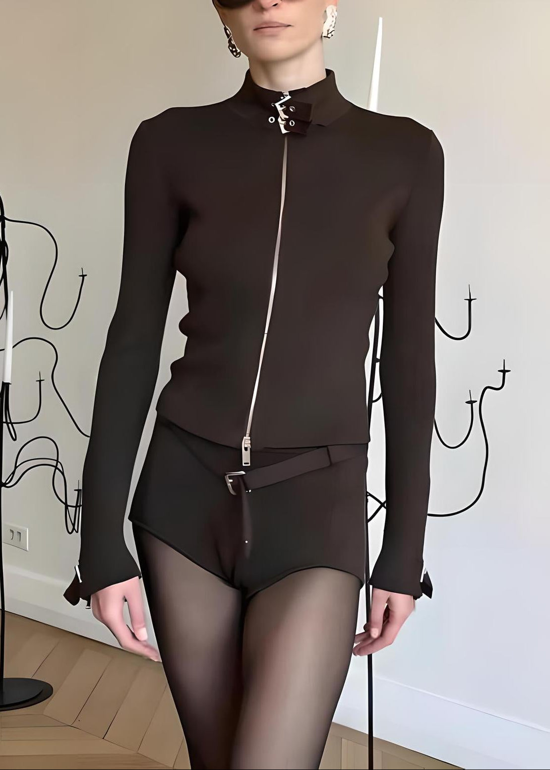 Dewydd Zipper Buckle Knit Set