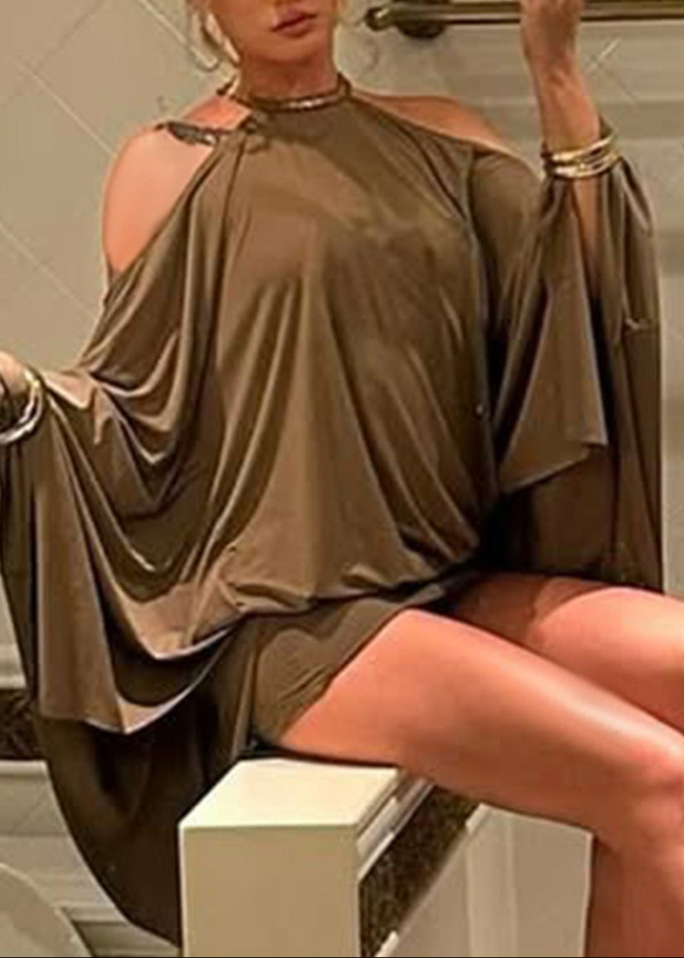 Fannie Backless Chain Sequin Mini Dress