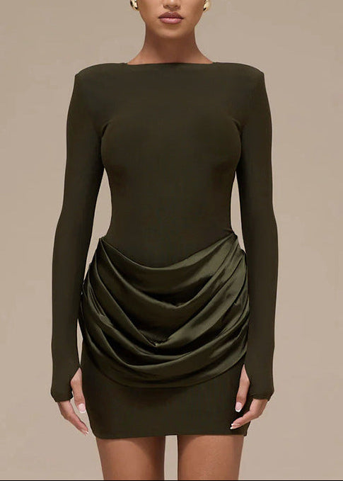 Edgars Long Sleeve Ruch Mini Dress