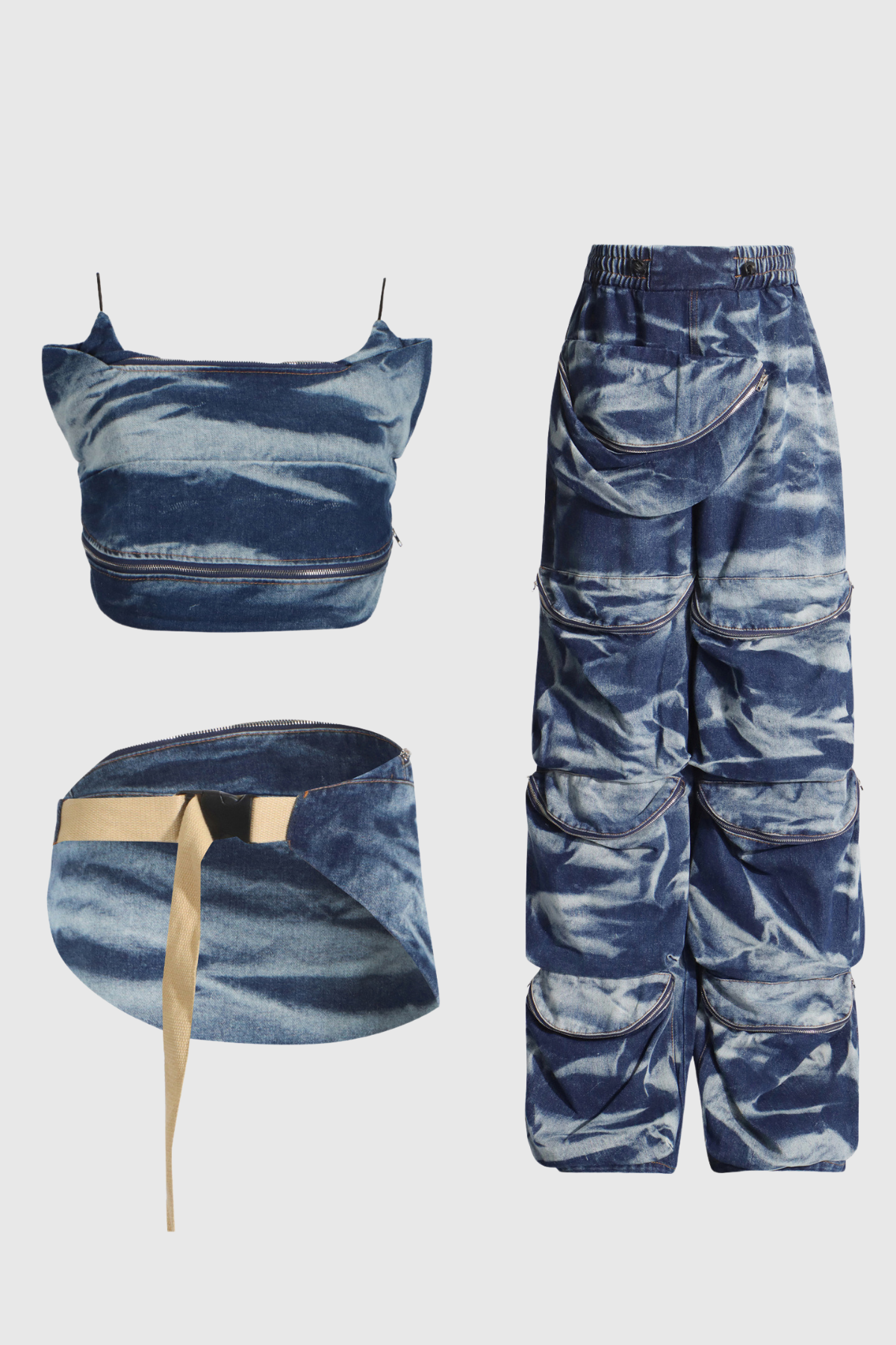 Tucker Camouflage Print Denim Sets