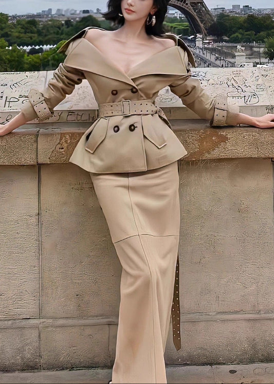 lizette Trench Coat Skirt Set