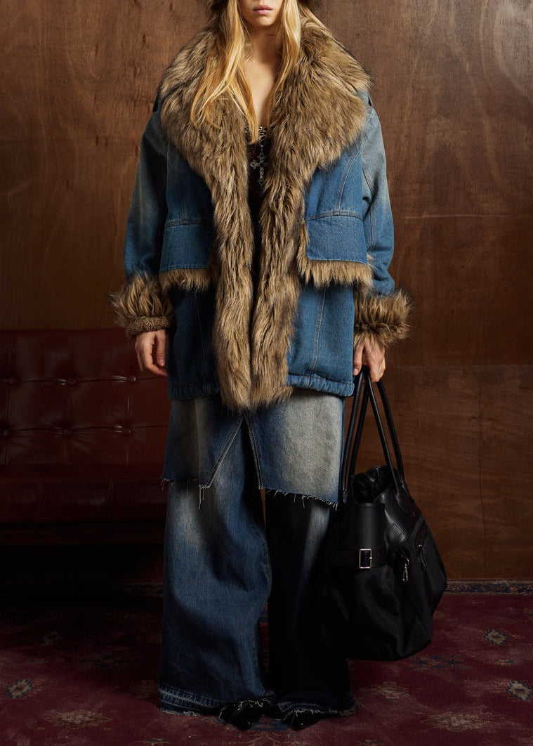 Fantine Faux Fur Denim Jacket