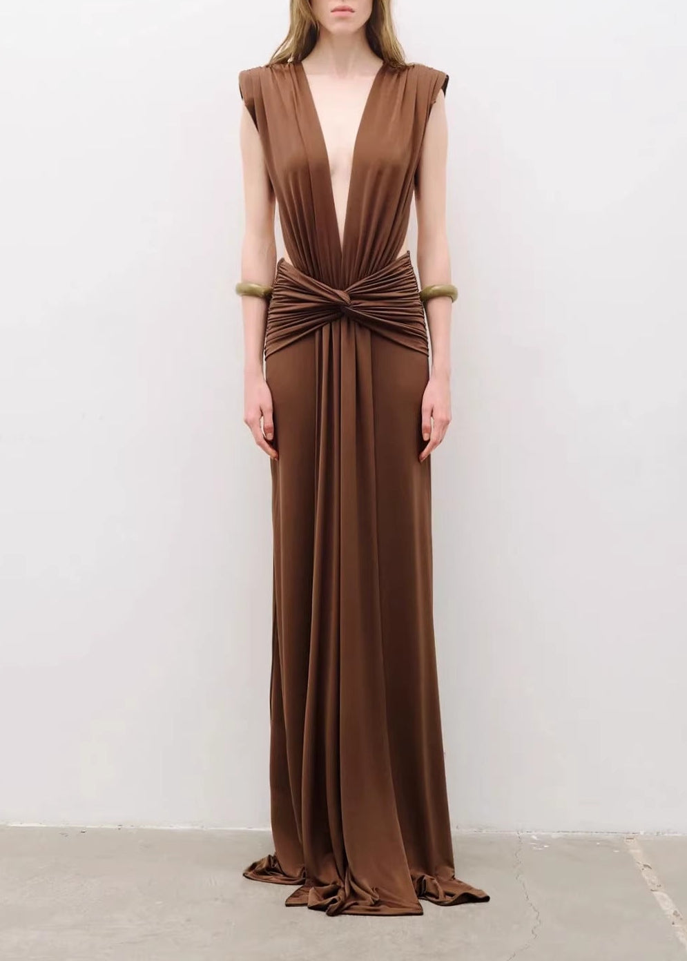 Emmerich Plunge Twist Maxi Dress