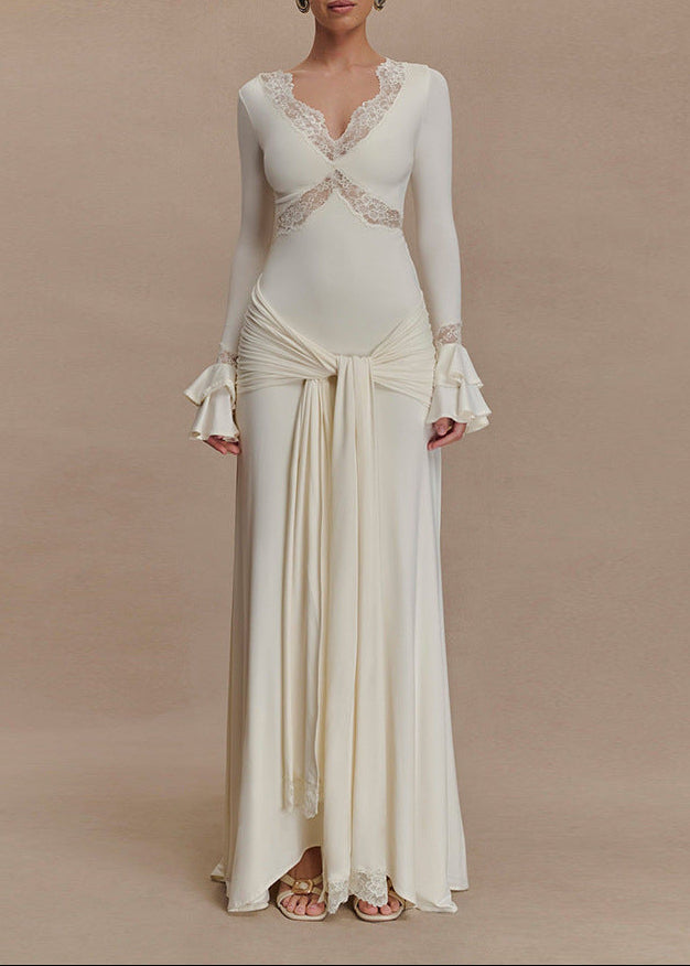 Christina Lace Tie Up Maxi Dress
