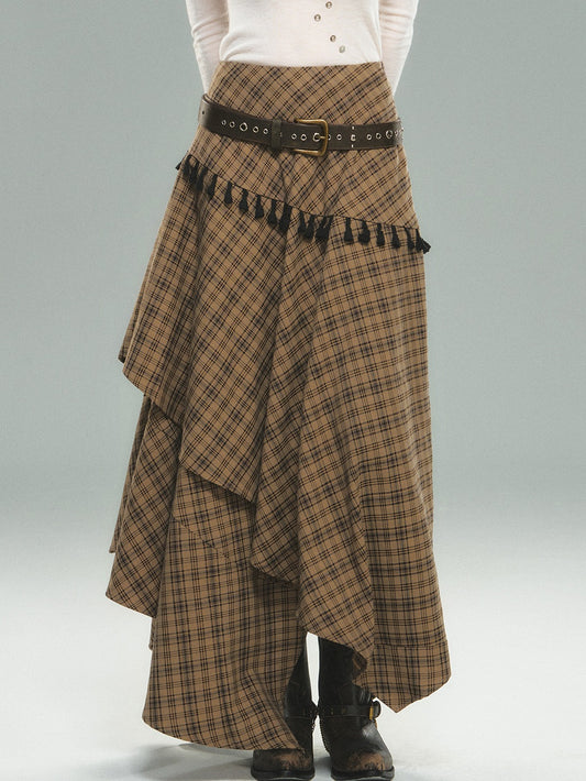 Berit Layered Plaid Maxi Skirt