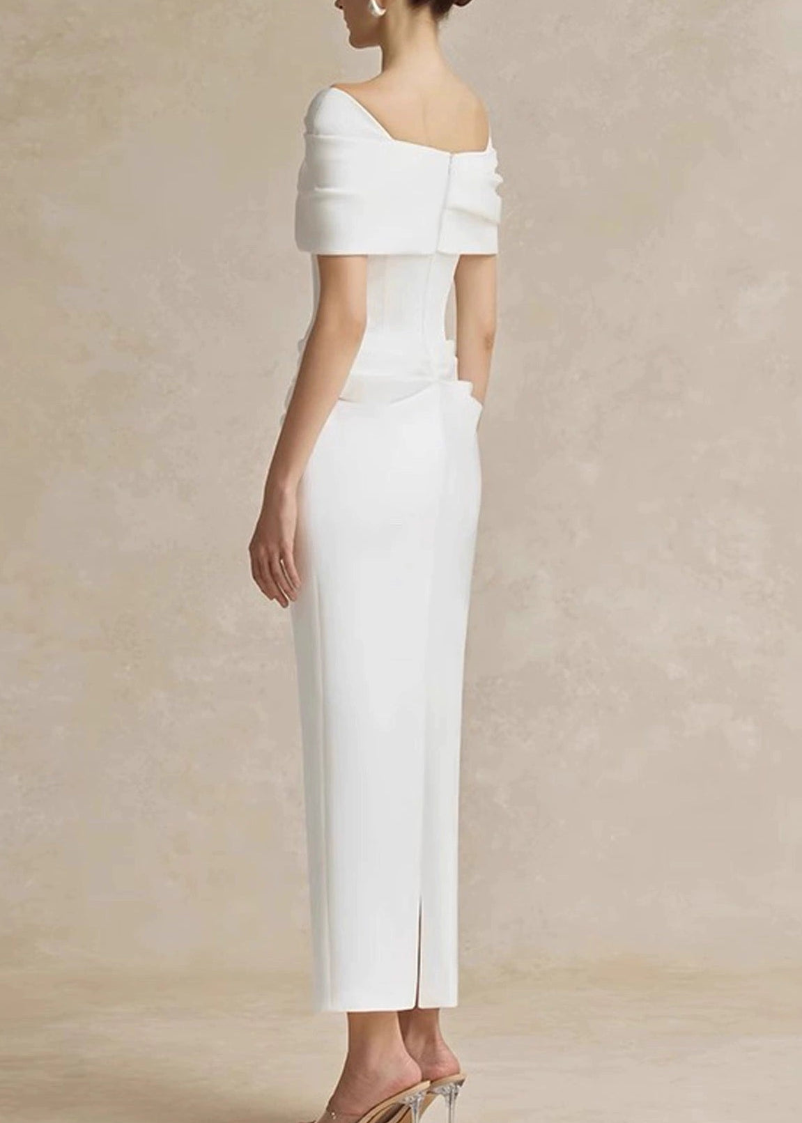 Pryndis Off Shoulder Ruch Maxi Dress