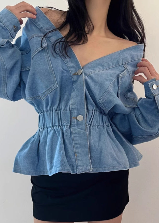 Bogna Ruch Off Shoulder Denim Top
