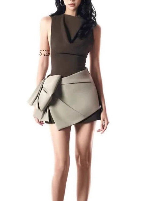 Ebenezer Sleeveless Bow Mini Dress