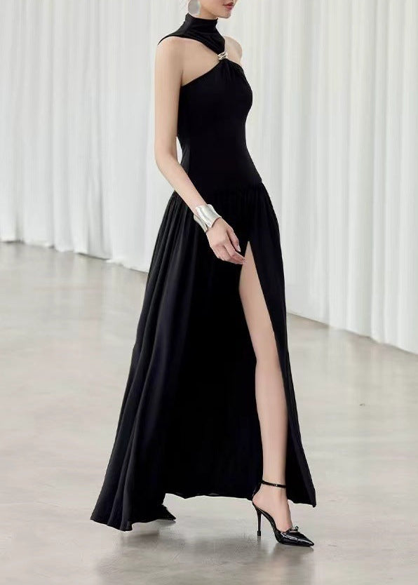Drest Halter Neck Split Maxi Dress