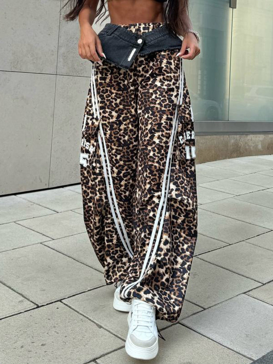 Djene Deconstruct Leopard Barrel Pants