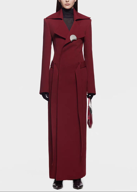 Dujam Deconstruct Lapel Coat In Red