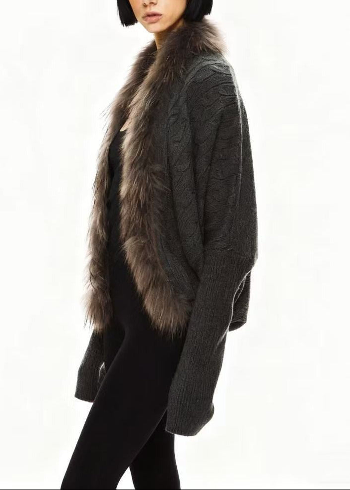 Deina Faux Fur Knit Jacket