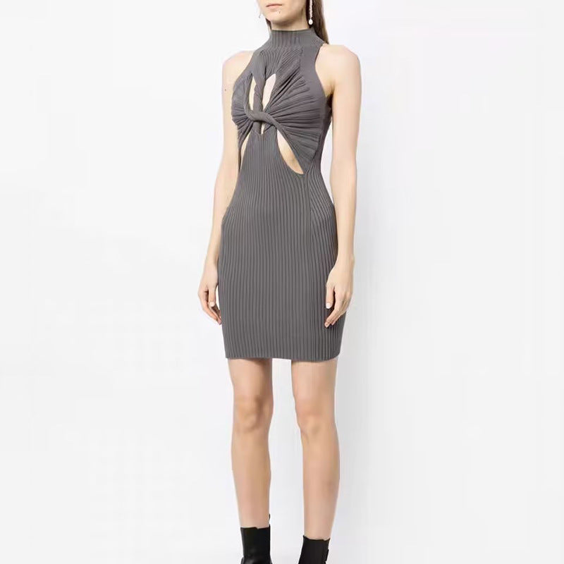 Elisheva Sleeveless Cutout  Dress In Grey