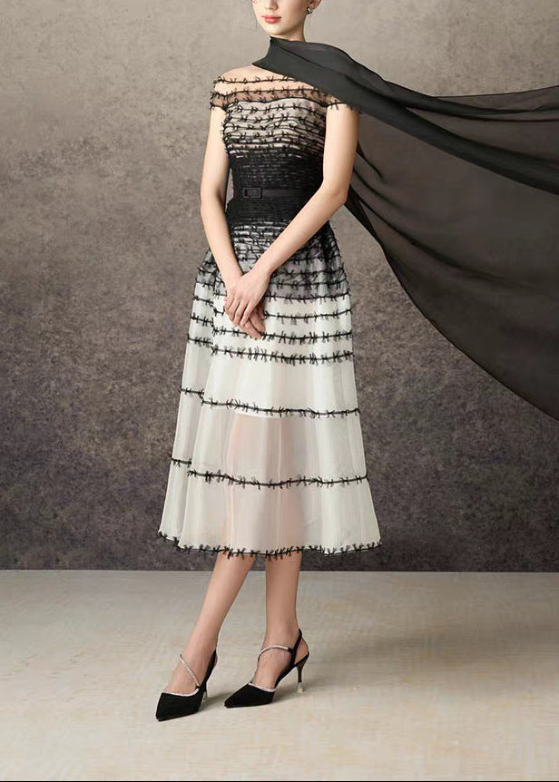 Dirke Off Shoulder Hayley Mesh Midi Dress