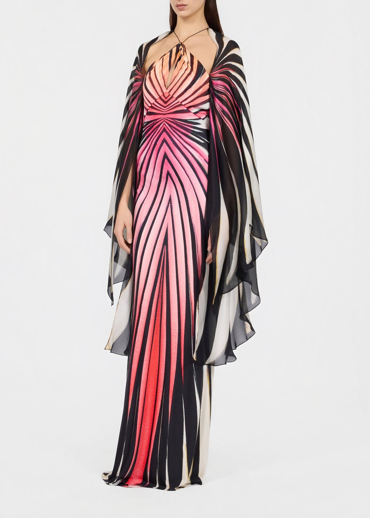 Kender Batwing Sleeve Print Maxi Dress