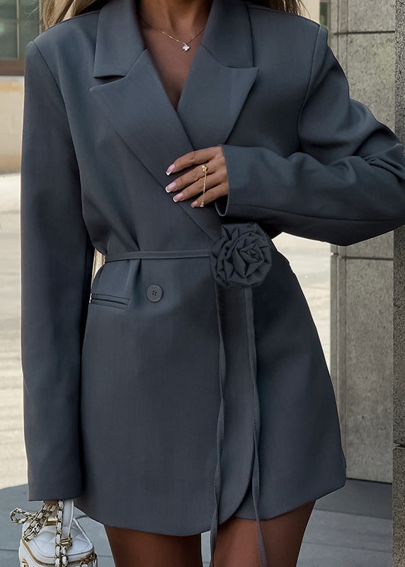 Vidhi Flower Lace Up Lapel Blazer