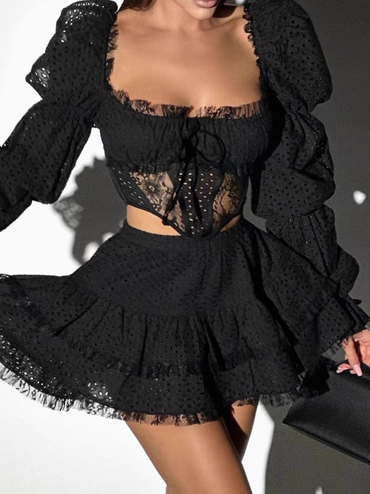 Effrosyni Off Shoulder Corset Skirt Set